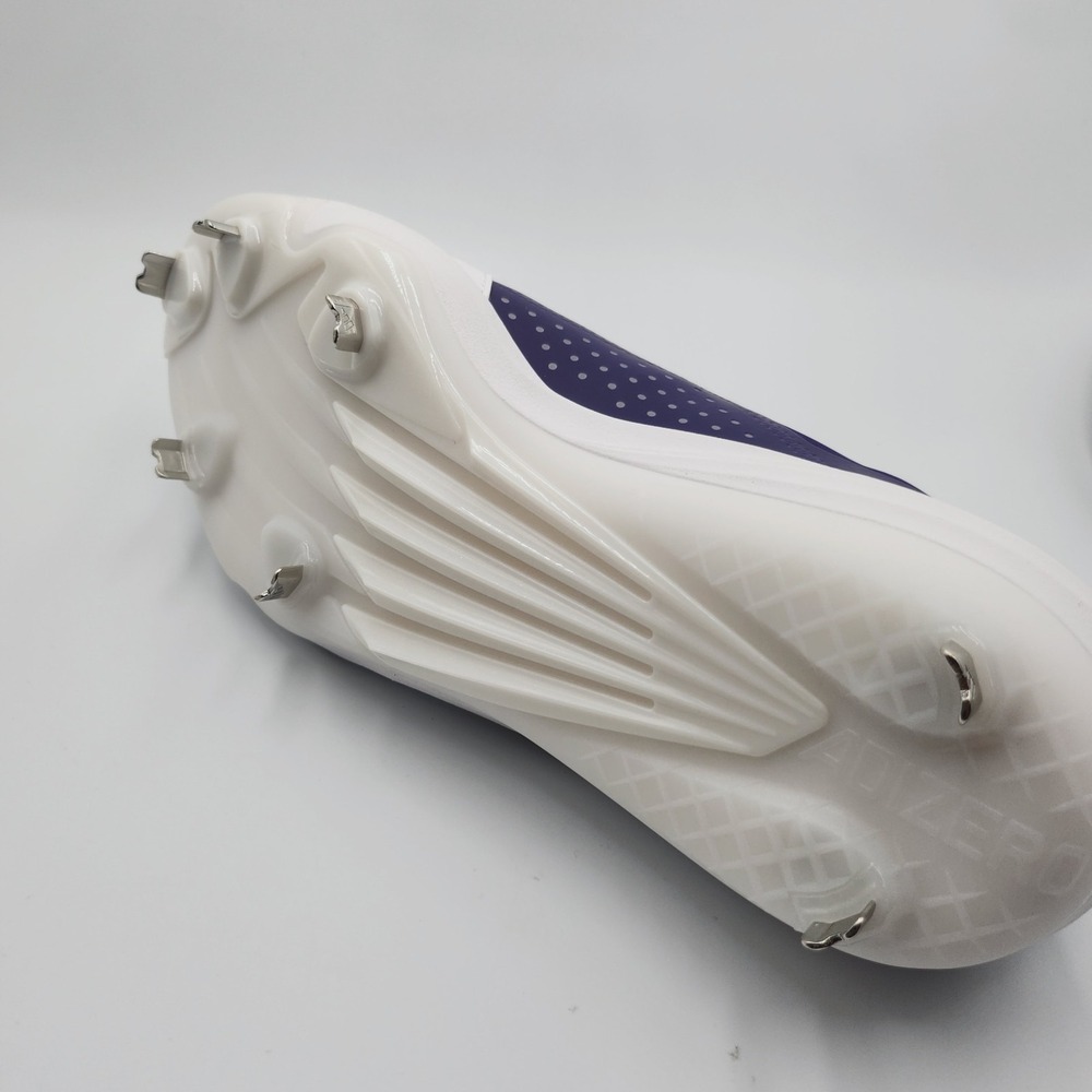 Mens Size 8.5 Adidas Baseball Cleats Adizero Impact NCAA White Purple JR3062 - Picture 4 of 5